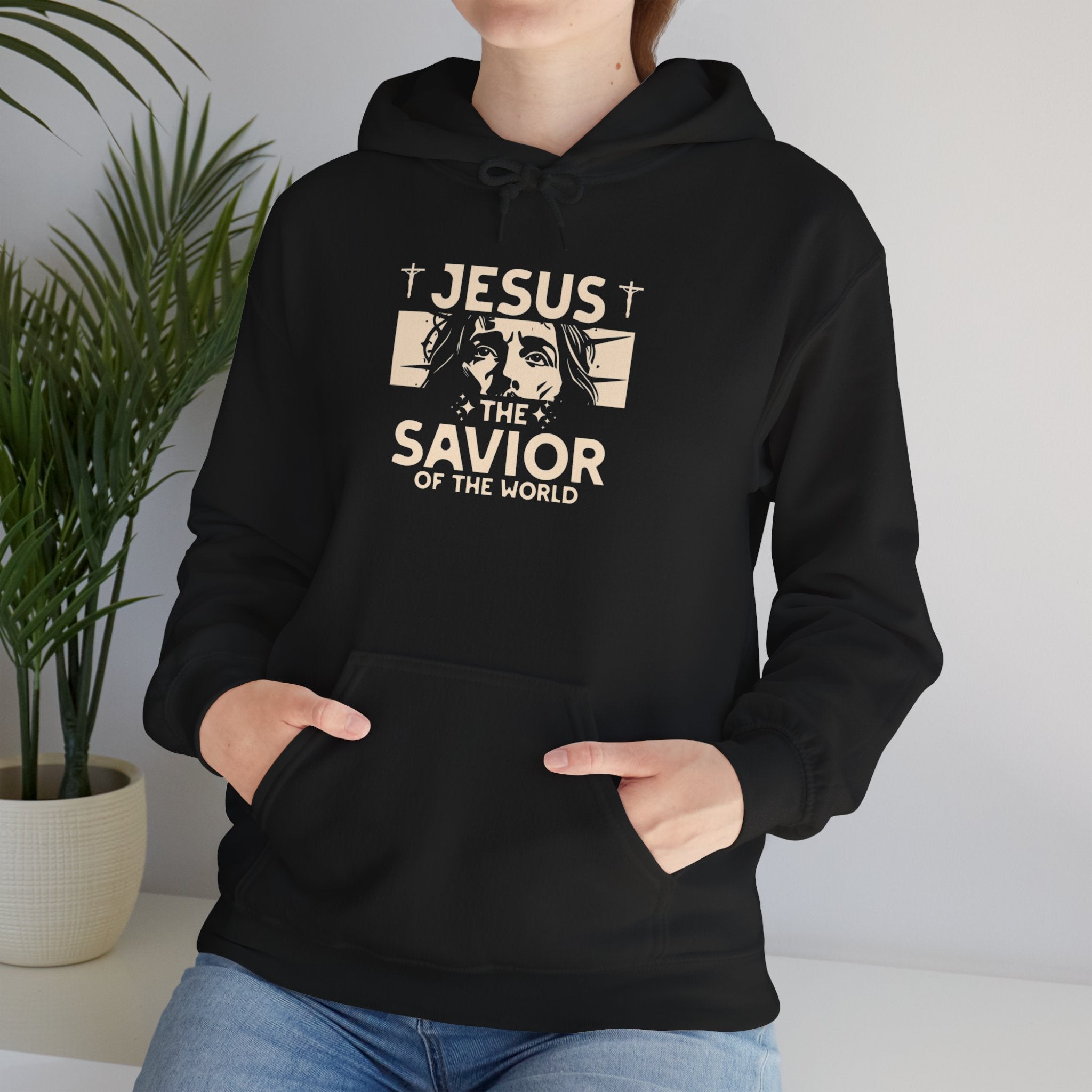 JESUS SAVIOR  Motivational Hooded Sweatshirt