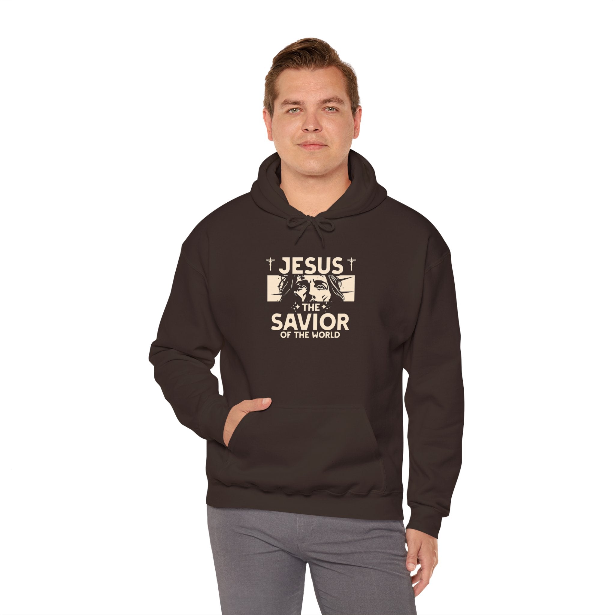 JESUS SAVIOR  Motivational Hooded Sweatshirt