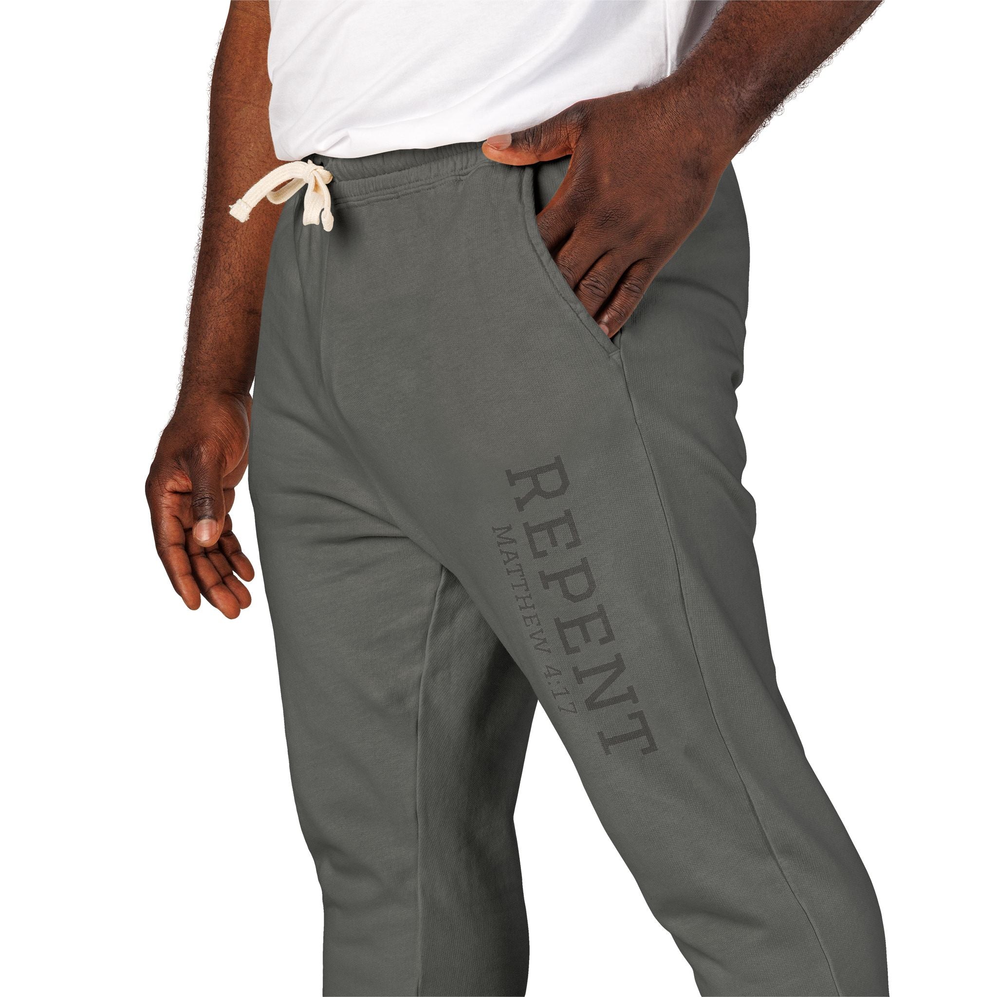 Repent Comfortable Garment-Dyed Fleece Sweatpants Unisex