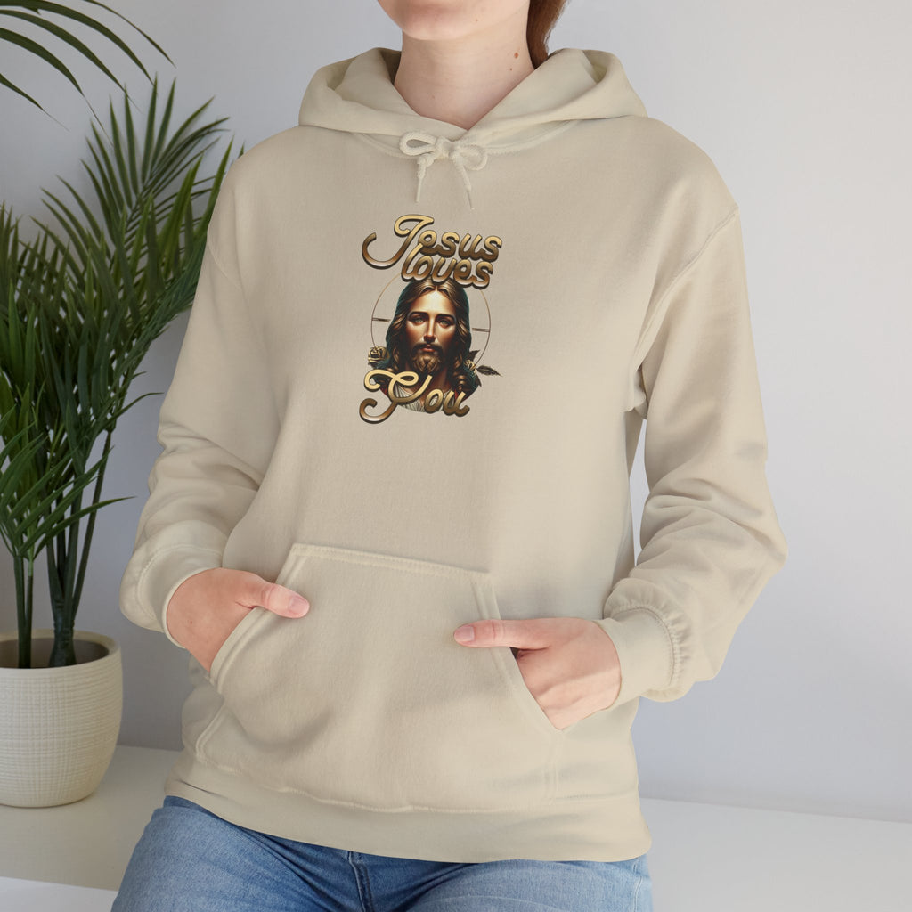 JESUS LOVES YOU Motivational Hooded Sweatshirt