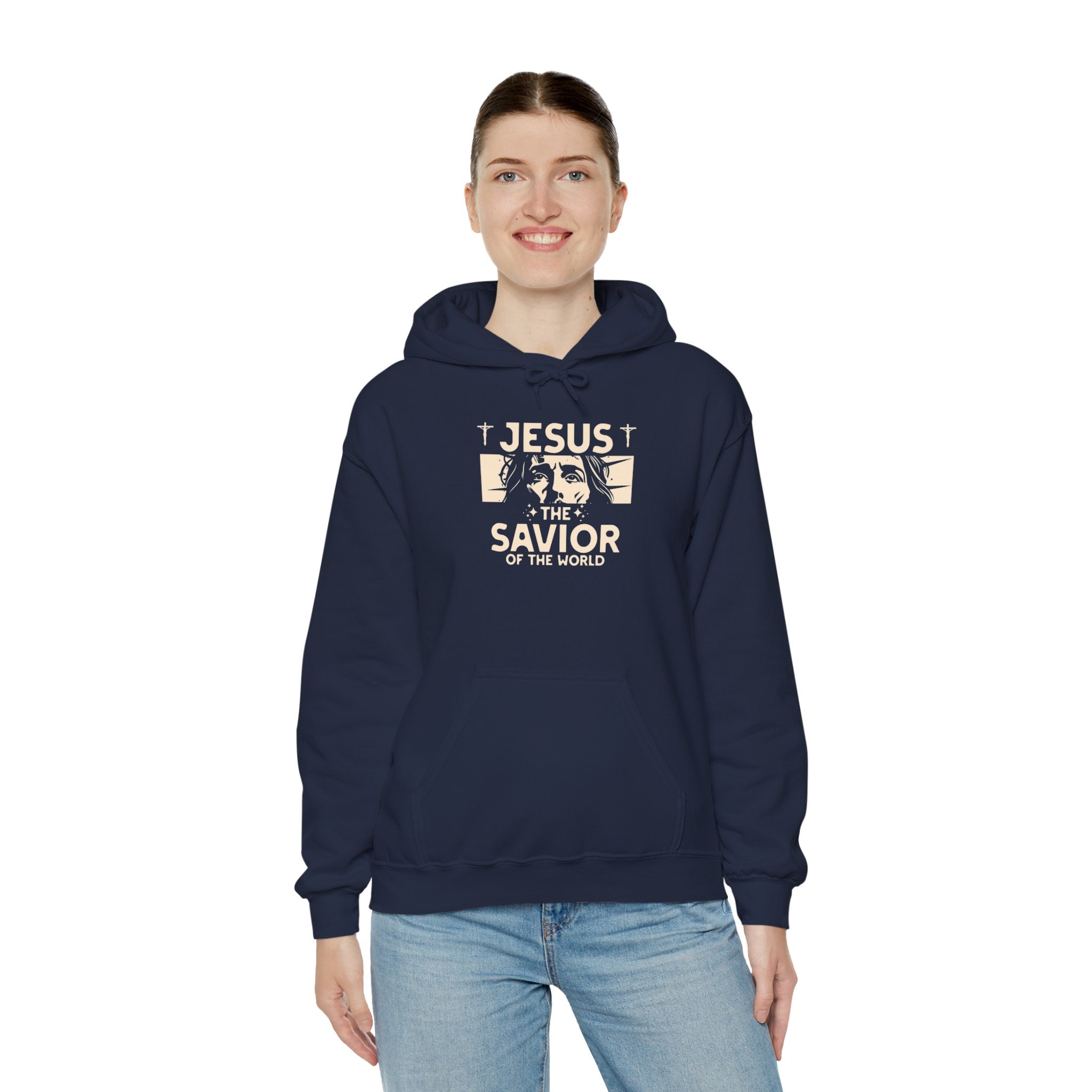 JESUS SAVIOR  Motivational Hooded Sweatshirt