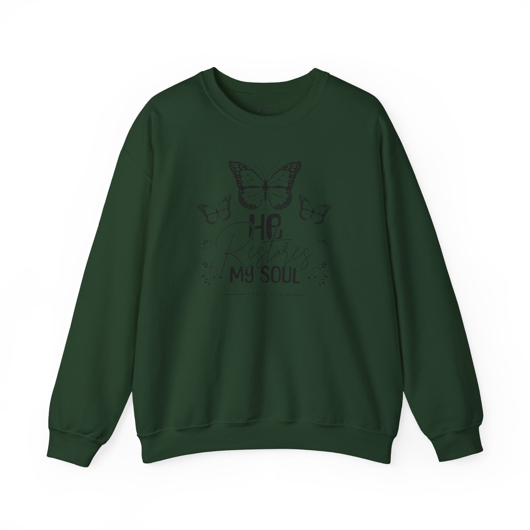 RESTORES MY SOUL Stylish Faith-Inspired Crewneck Sweatshirt