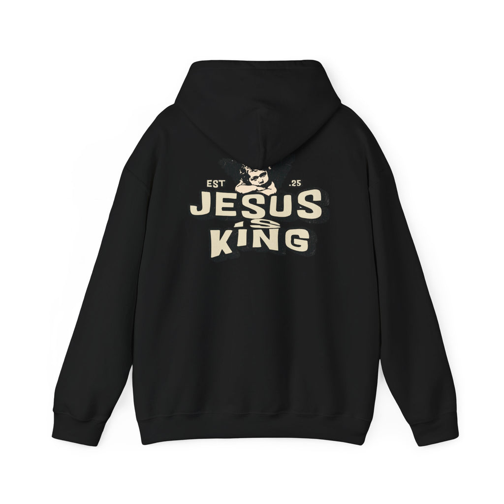 JESUS IS KING Motivational Hooded Sweatshirt