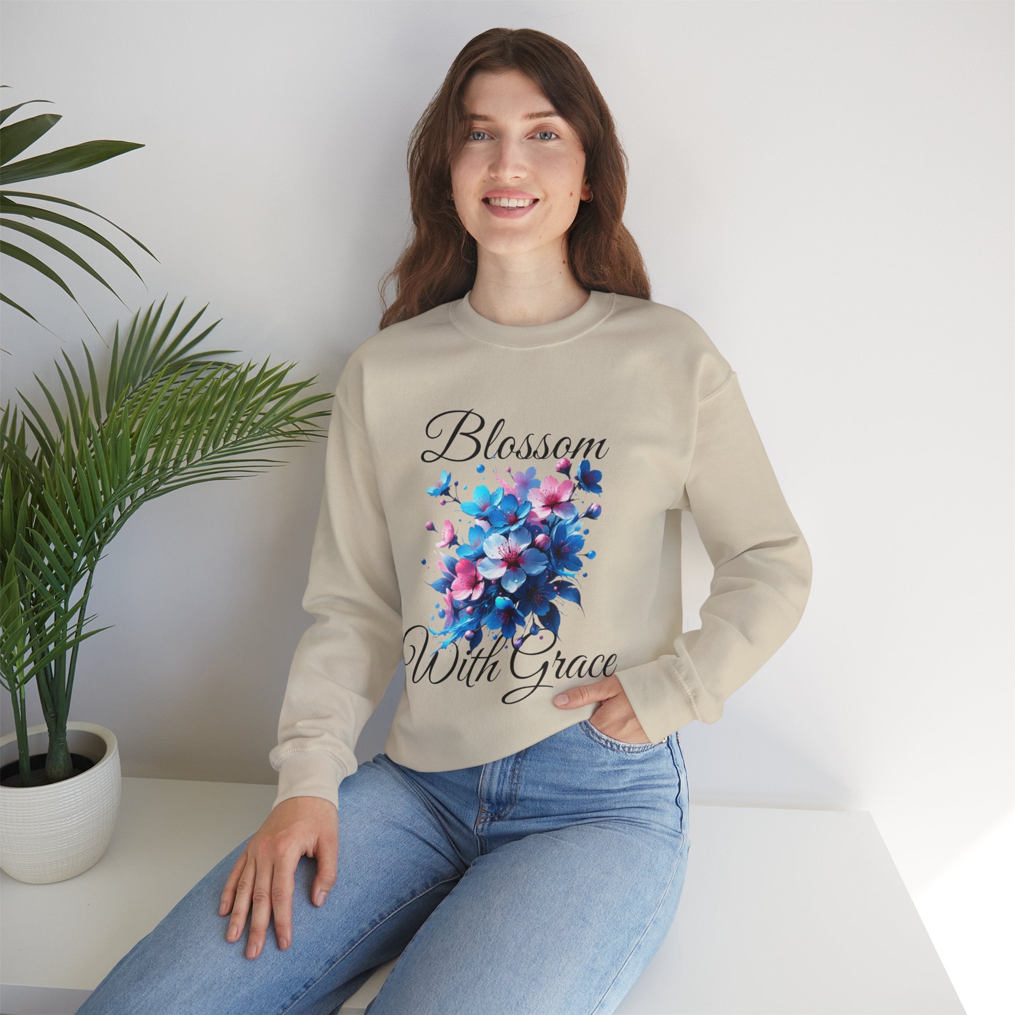 BLOSSOM Stylish Faith-Inspired Crewneck Sweatshirt