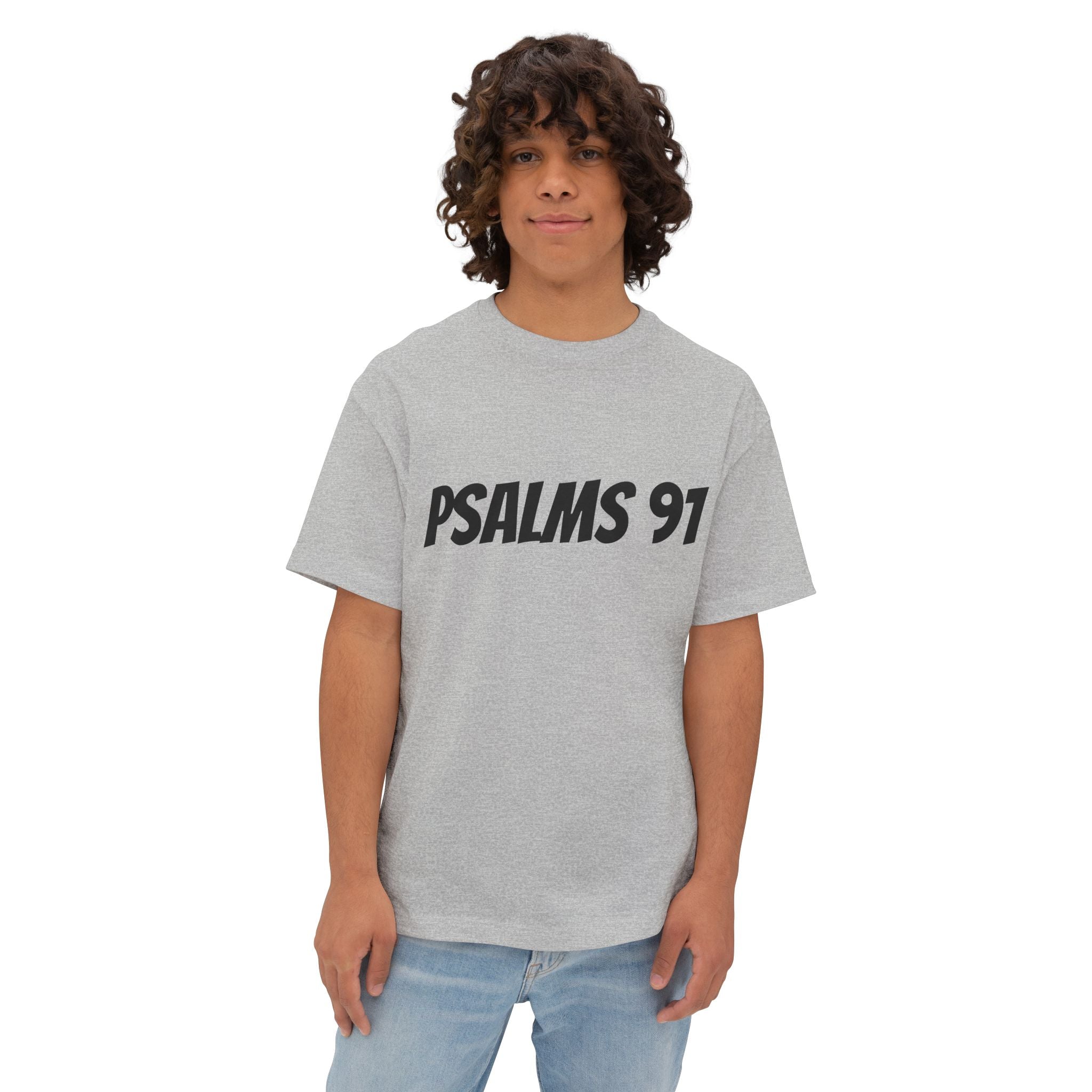 Psalms 91 Unisex Oversized Tee, Casual Wear, Christian Apparel, Gift for Believers, Everyday Statement Shirt