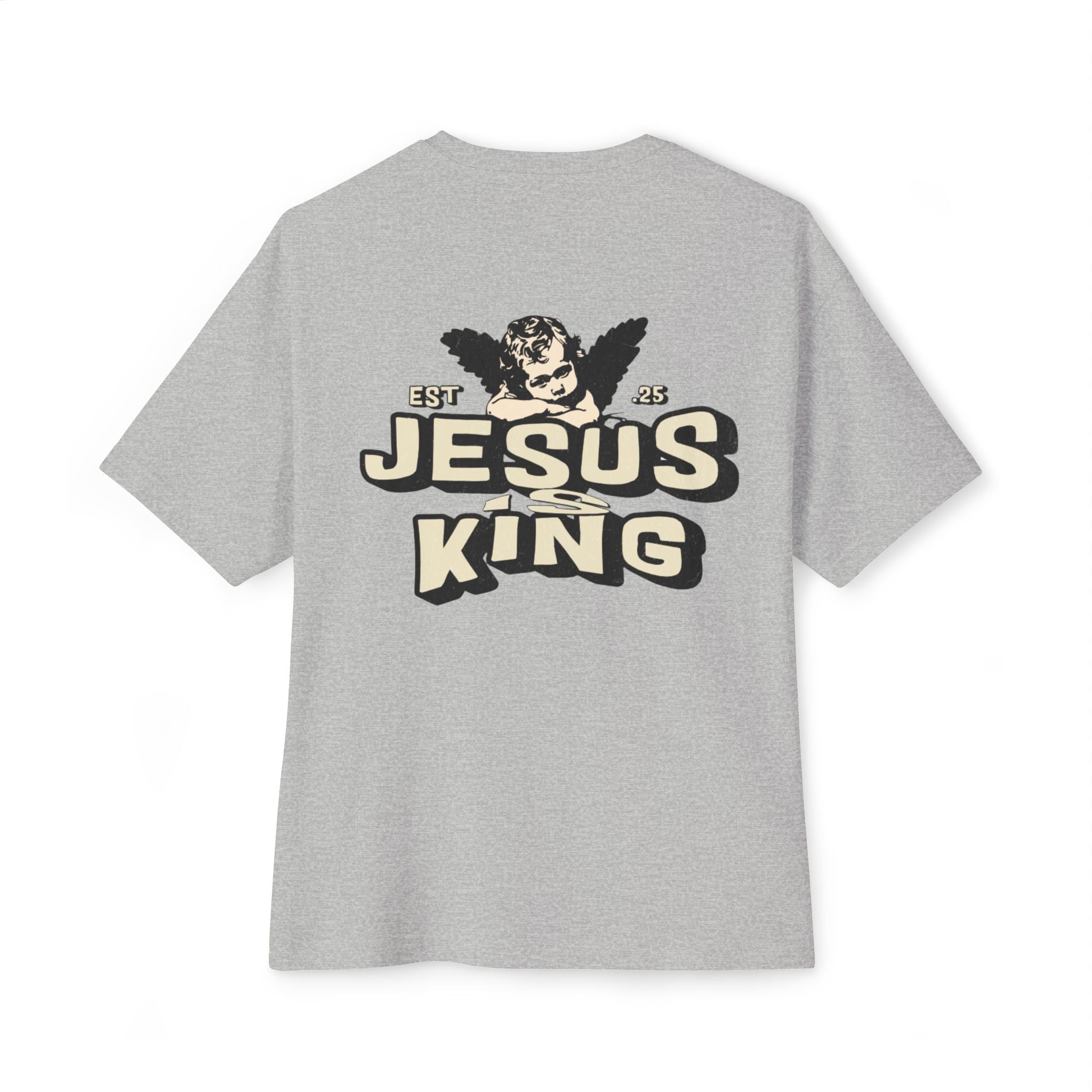 Jesus King Unisex Oversized Tee - Casual Outing, Spiritual Gift, Sunday Service, Inspirational Fashion, Trendy Lifestyle