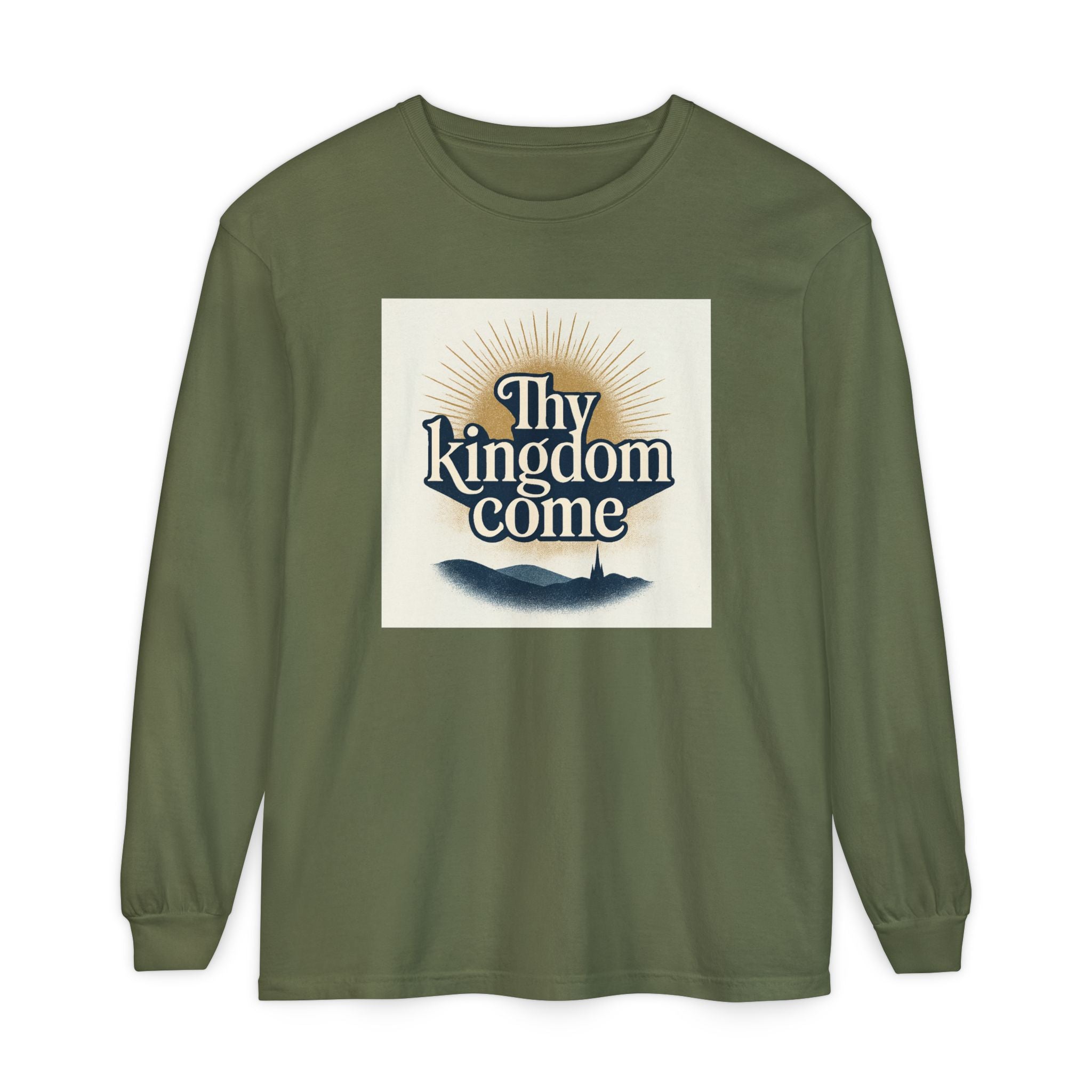 Send Me Garment-Dyed Long Sleeve Shirt - Here Am I! Send Me! Tee