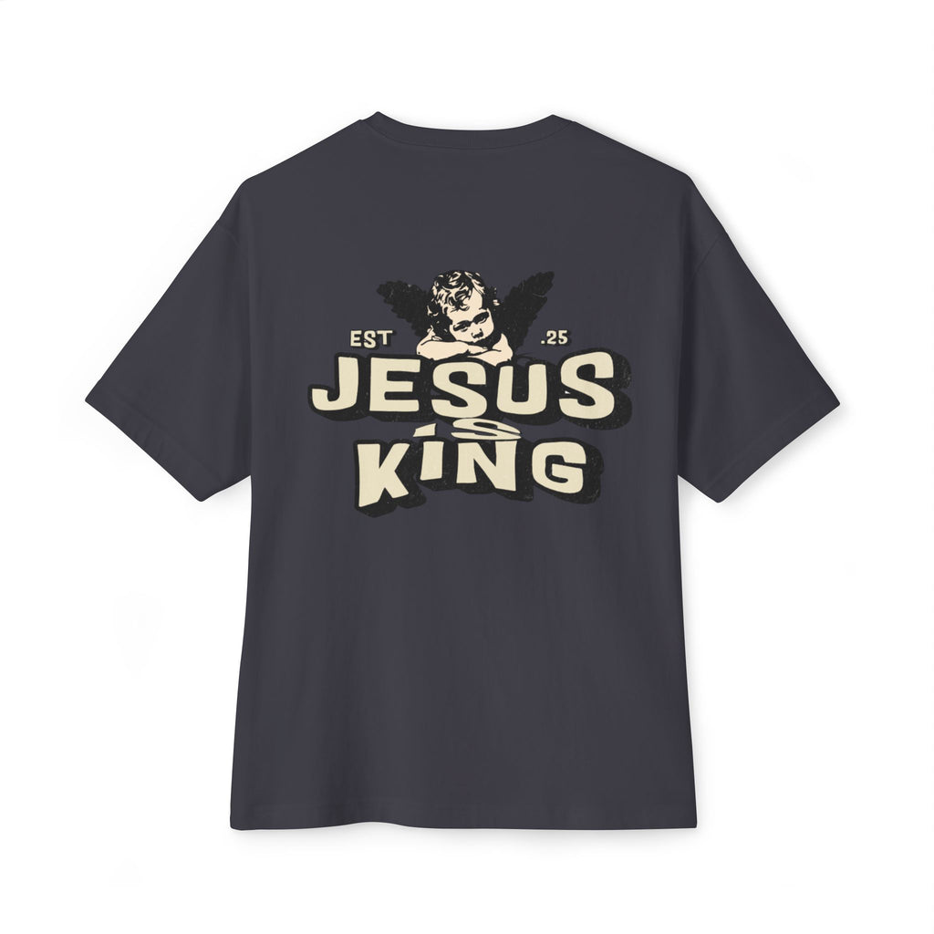 Jesus King Unisex Oversized Tee - Casual Outing, Spiritual Gift, Sunday Service, Inspirational Fashion, Trendy Lifestyle