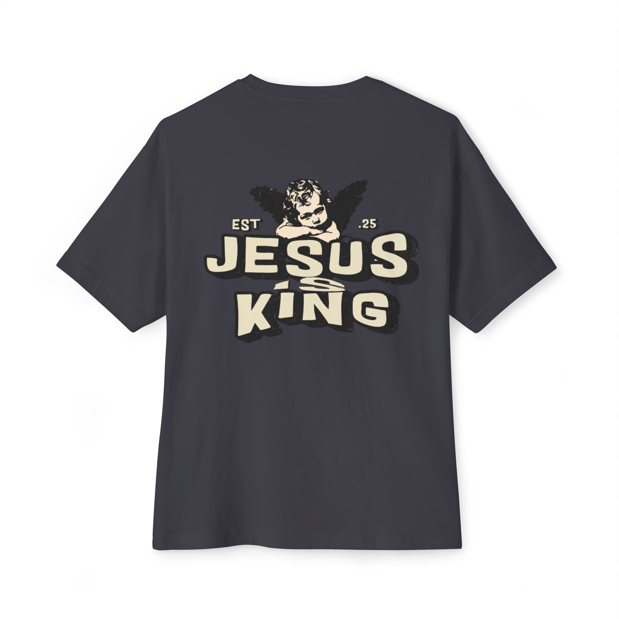 Jesus King Unisex Oversized Tee - Casual Outing, Spiritual Gift, Sunday Service, Inspirational Fashion, Trendy Lifestyle