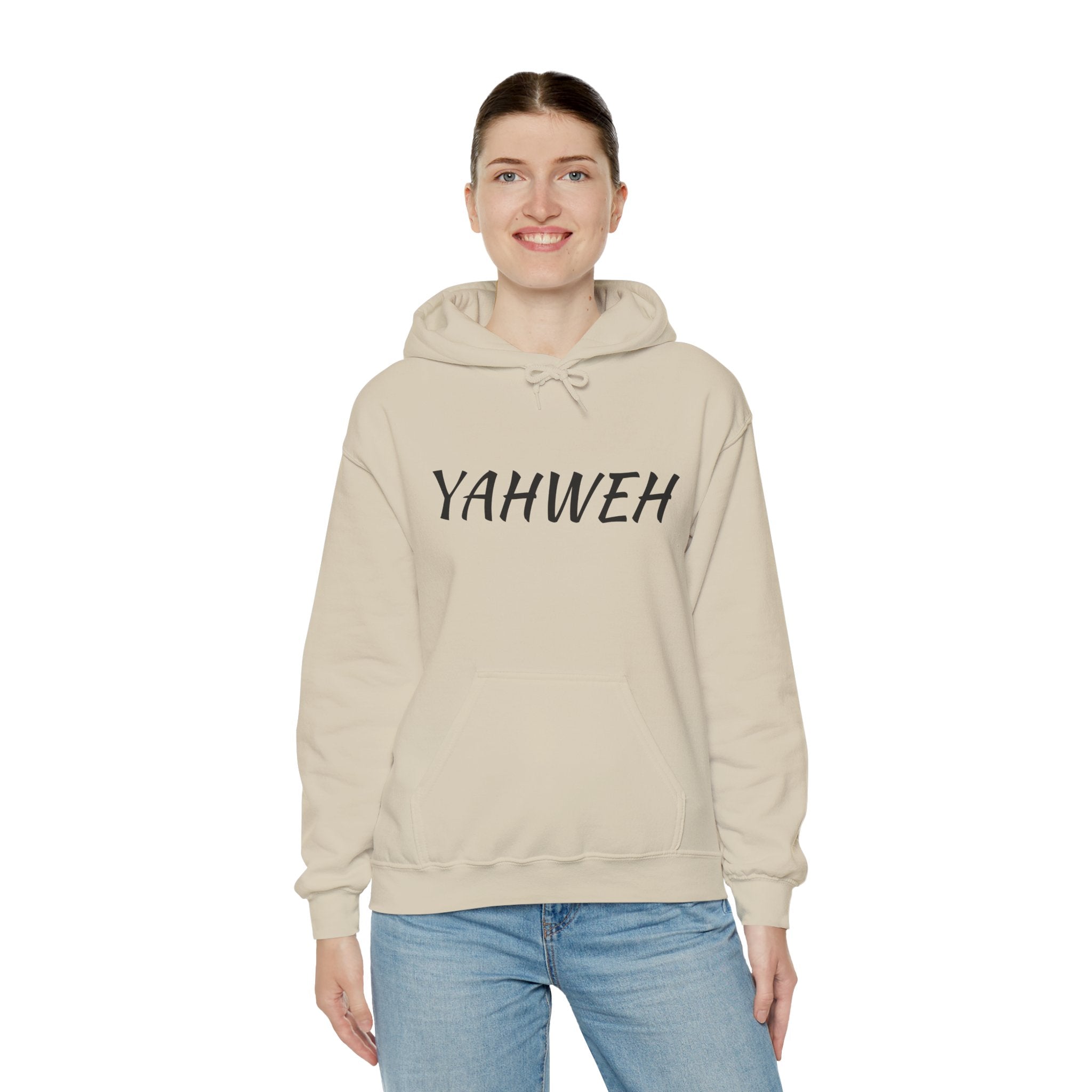 YAHWEH Unisex Heavy Blend™ Hooded Sweatshirt, Cozy Faith Hoodie, Casual Spiritual Sweatshirt, Gift for Believers, Religious Apparel