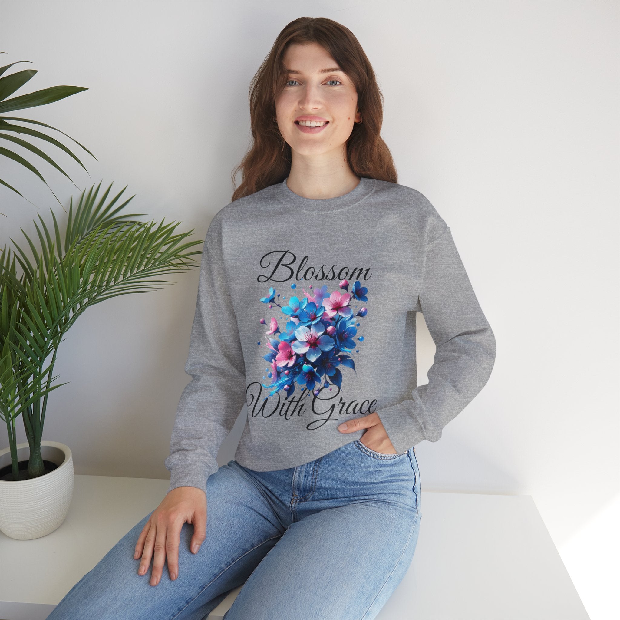BLOSSOM Stylish Faith-Inspired Crewneck Sweatshirt