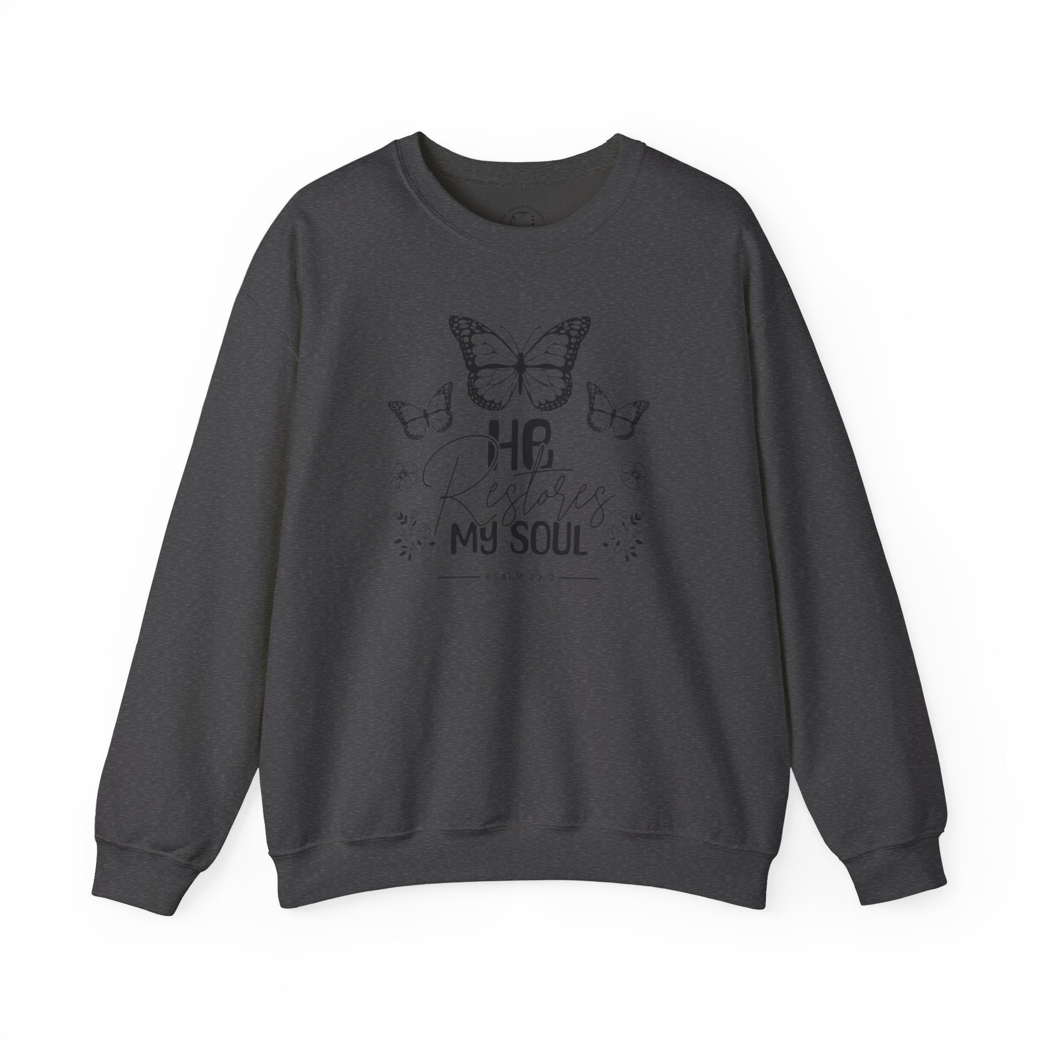 RESTORES MY SOUL Stylish Faith-Inspired Crewneck Sweatshirt