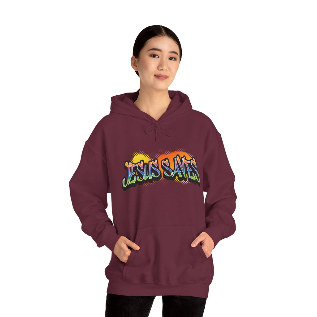 JESUS SAVES Motivational Hooded Sweatshirt