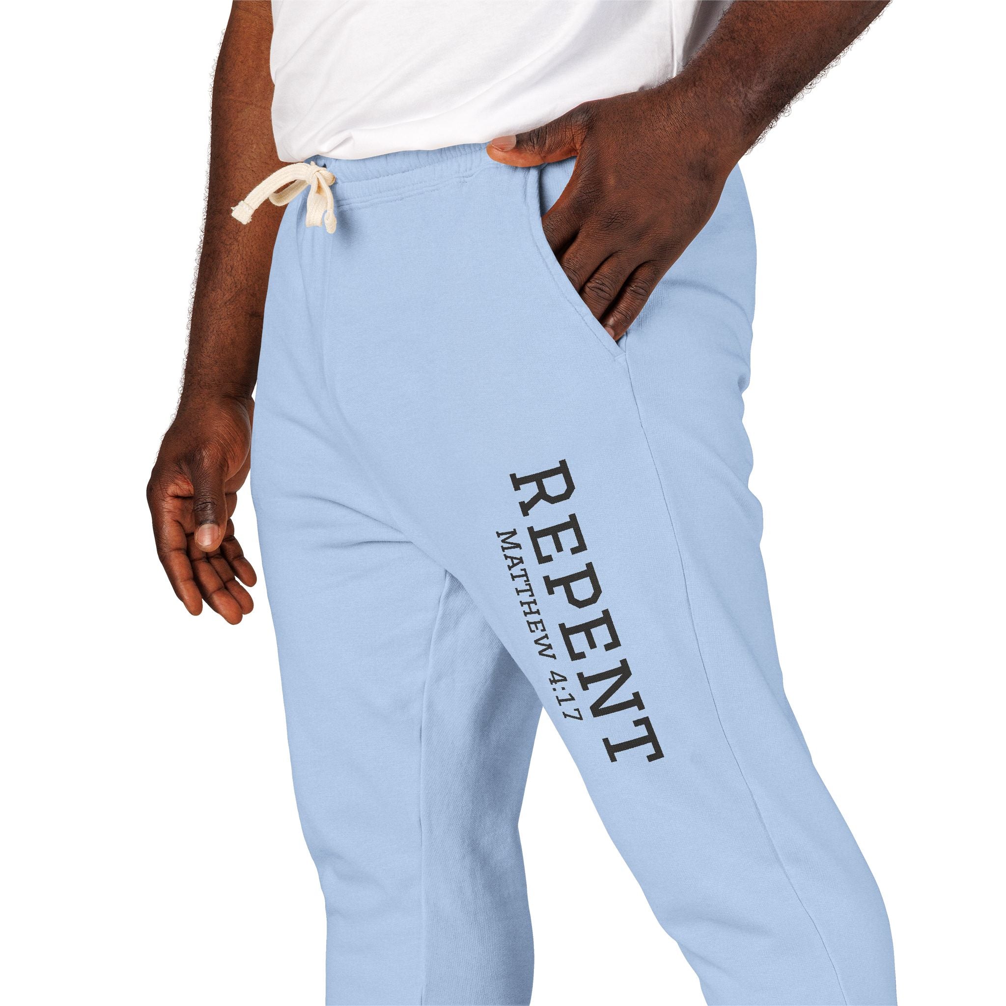 Repent Comfortable Garment-Dyed Fleece Sweatpants Unisex