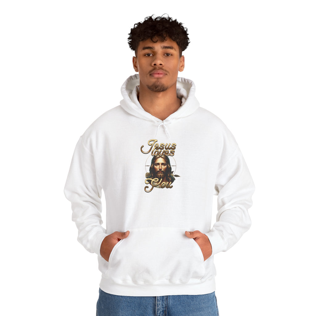 JESUS LOVES YOU Motivational Hooded Sweatshirt