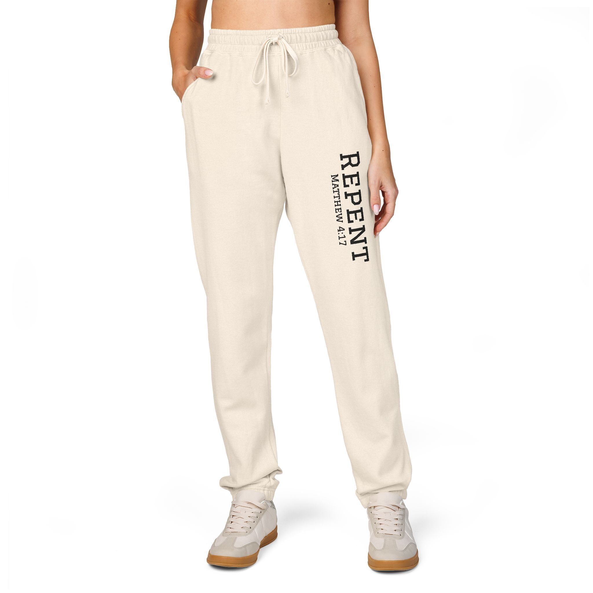 Repent Comfortable Garment-Dyed Fleece Sweatpants Unisex