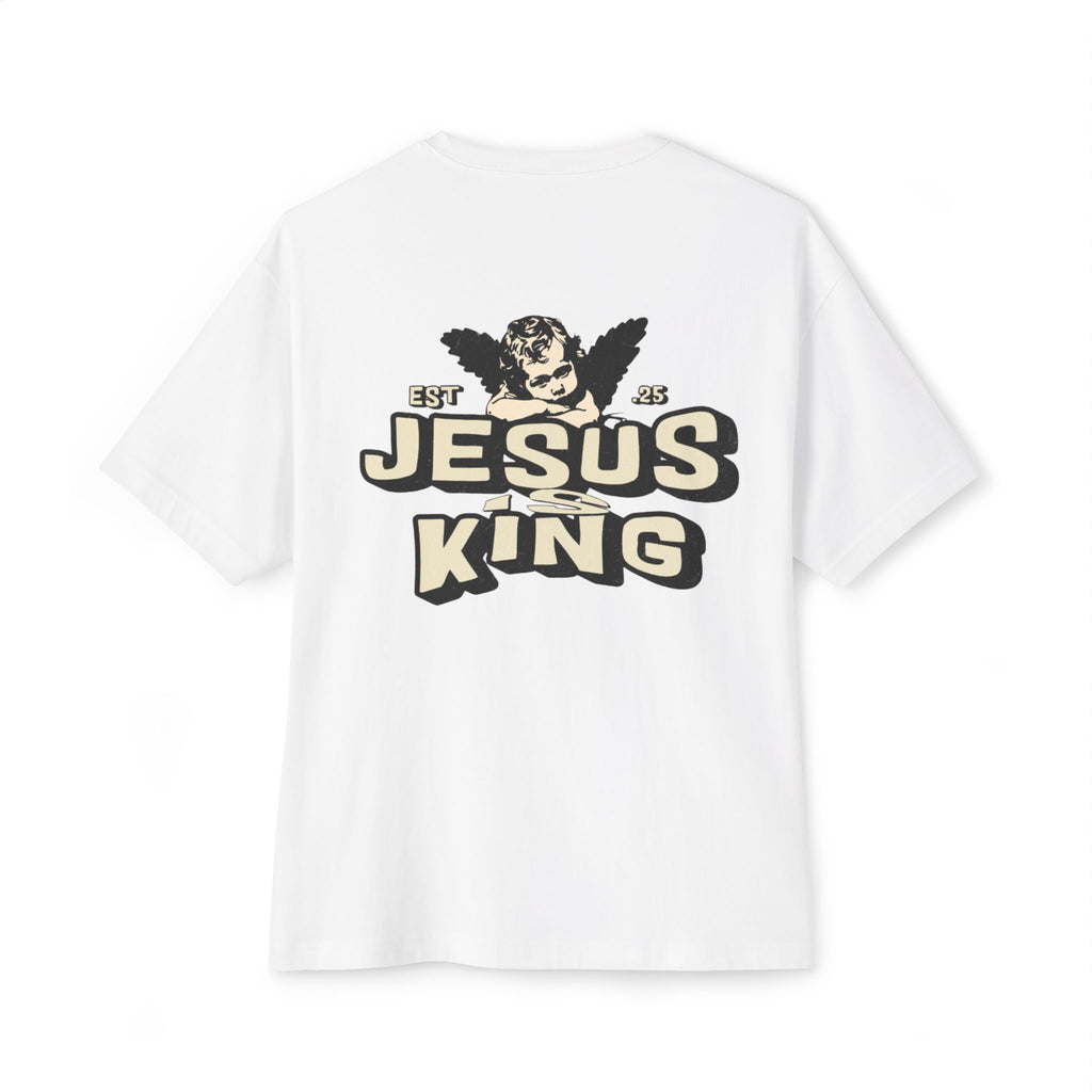 Jesus King Unisex Oversized Tee - Casual Outing, Spiritual Gift, Sunday Service, Inspirational Fashion, Trendy Lifestyle