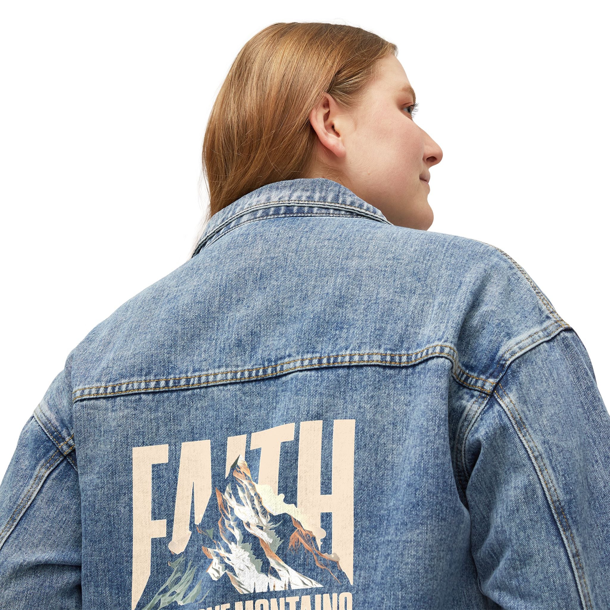 FAITH CAN MOVE MOUNTAINS Women's Denim Jacket