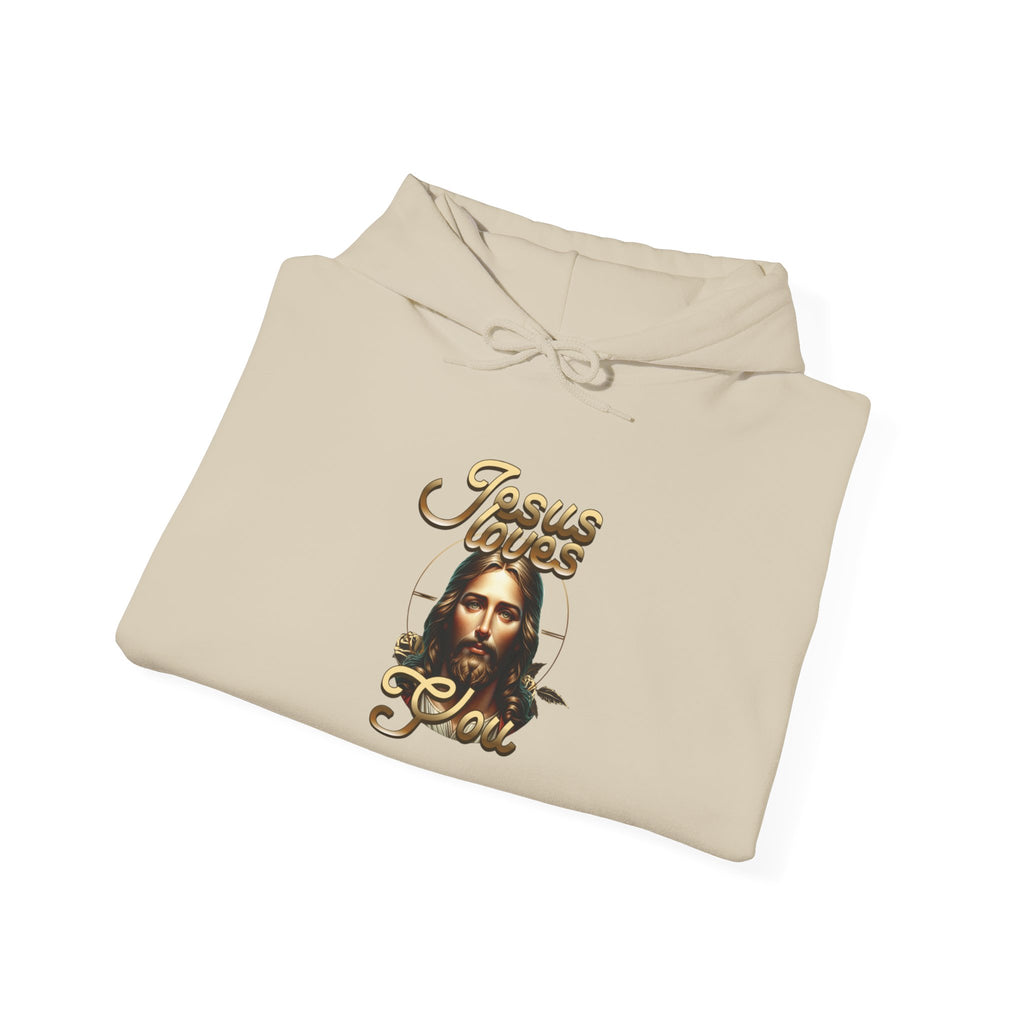 JESUS LOVES YOU Motivational Hooded Sweatshirt