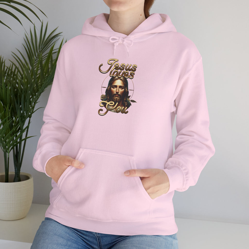 JESUS LOVES YOU Motivational Hooded Sweatshirt
