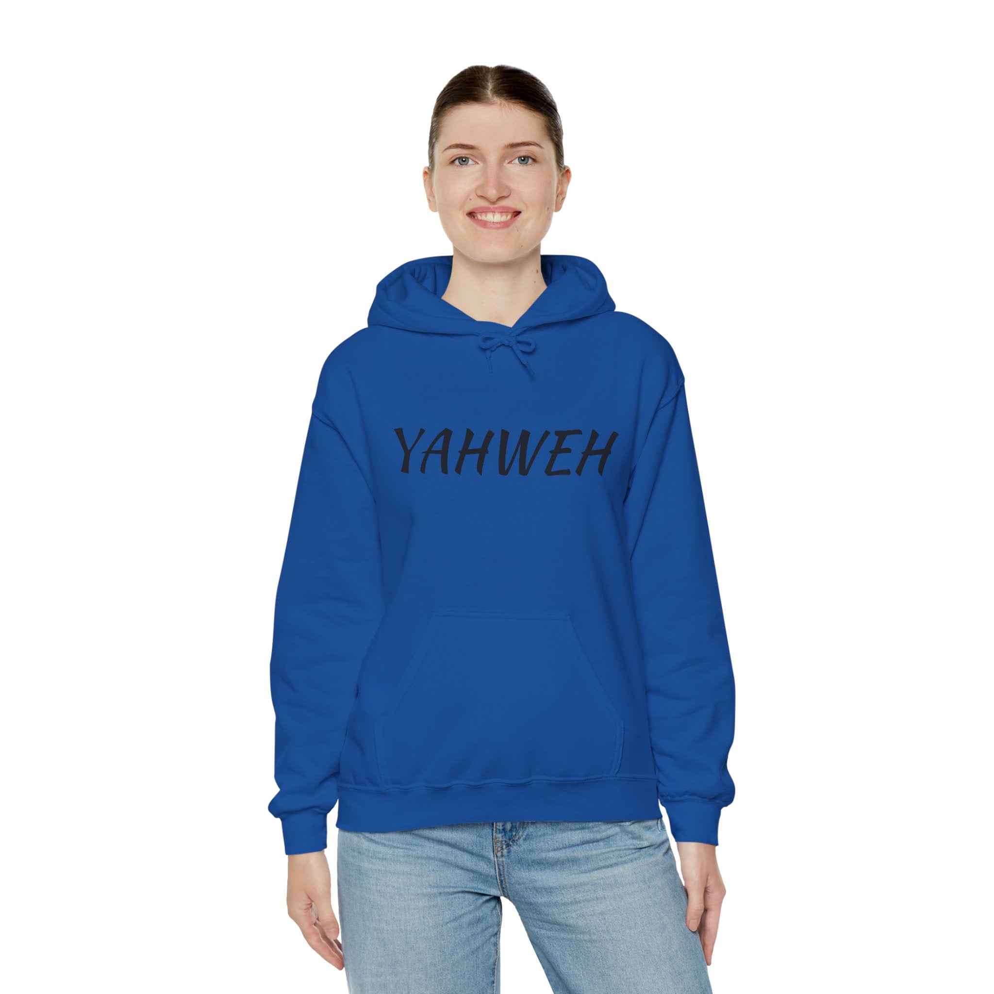 YAHWEH Unisex Heavy Blend™ Hooded Sweatshirt, Cozy Faith Hoodie, Casual Spiritual Sweatshirt, Gift for Believers, Religious Apparel