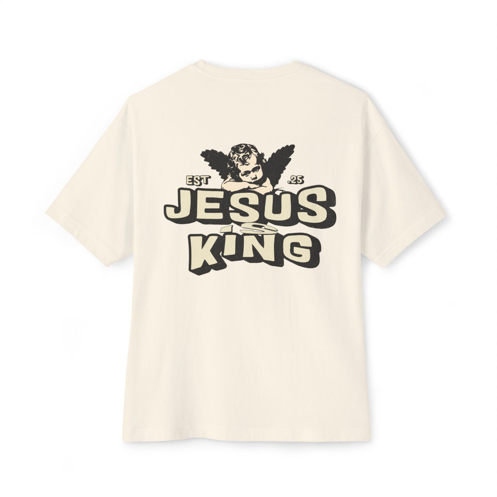 Jesus King Unisex Oversized Tee - Casual Outing, Spiritual Gift, Sunday Service, Inspirational Fashion, Trendy Lifestyle
