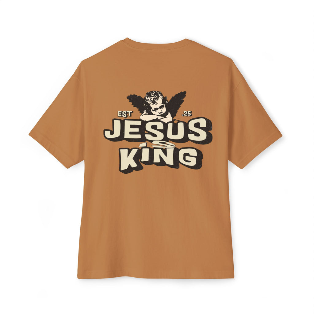 Jesus King Unisex Oversized Tee - Casual Outing, Spiritual Gift, Sunday Service, Inspirational Fashion, Trendy Lifestyle