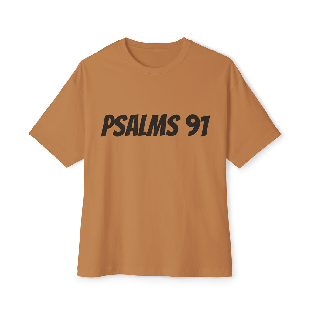 Psalms 91 Unisex Oversized Tee, Casual Wear, Christian Apparel, Gift for Believers, Everyday Statement Shirt