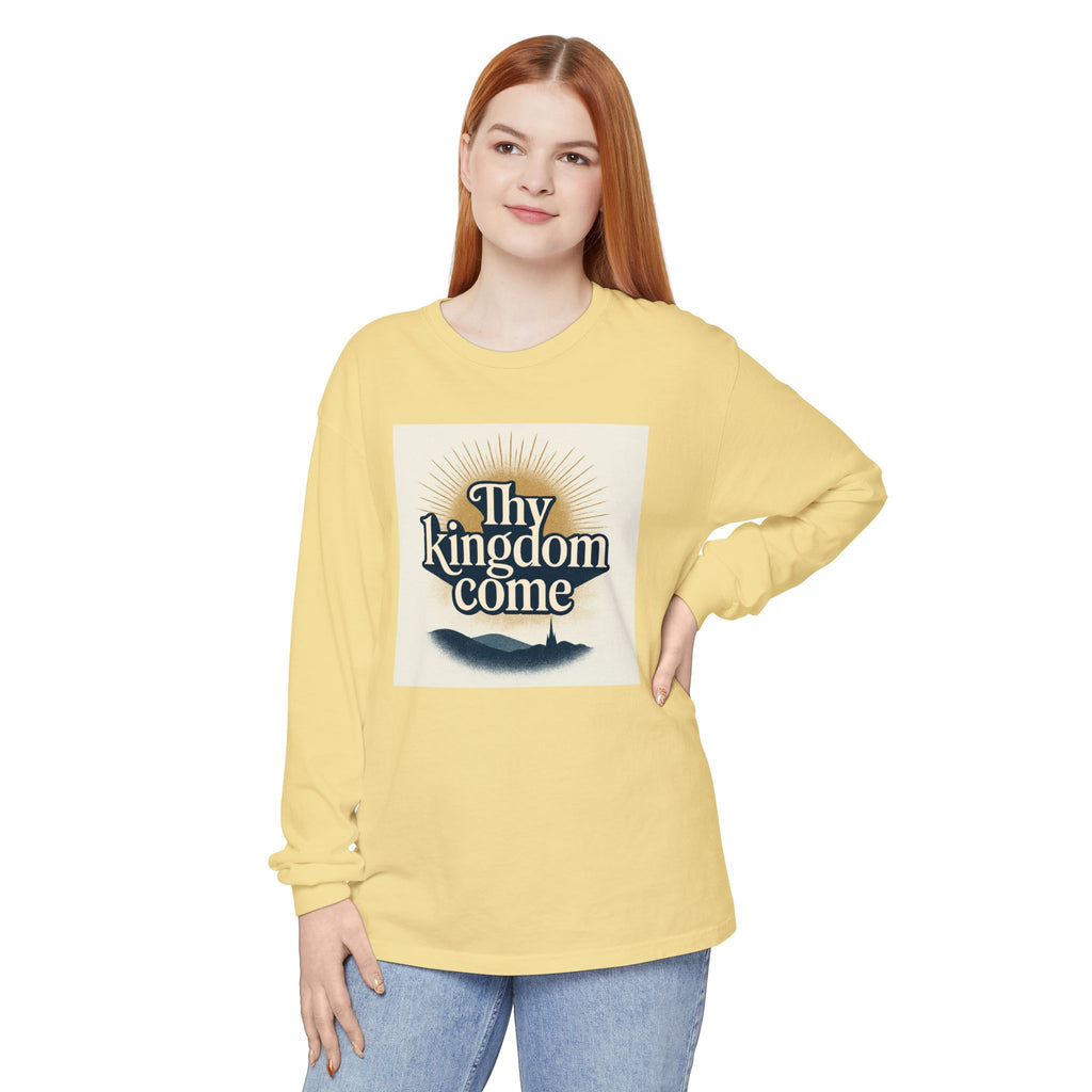 Send Me Garment-Dyed Long Sleeve Shirt - Here Am I! Send Me! Tee