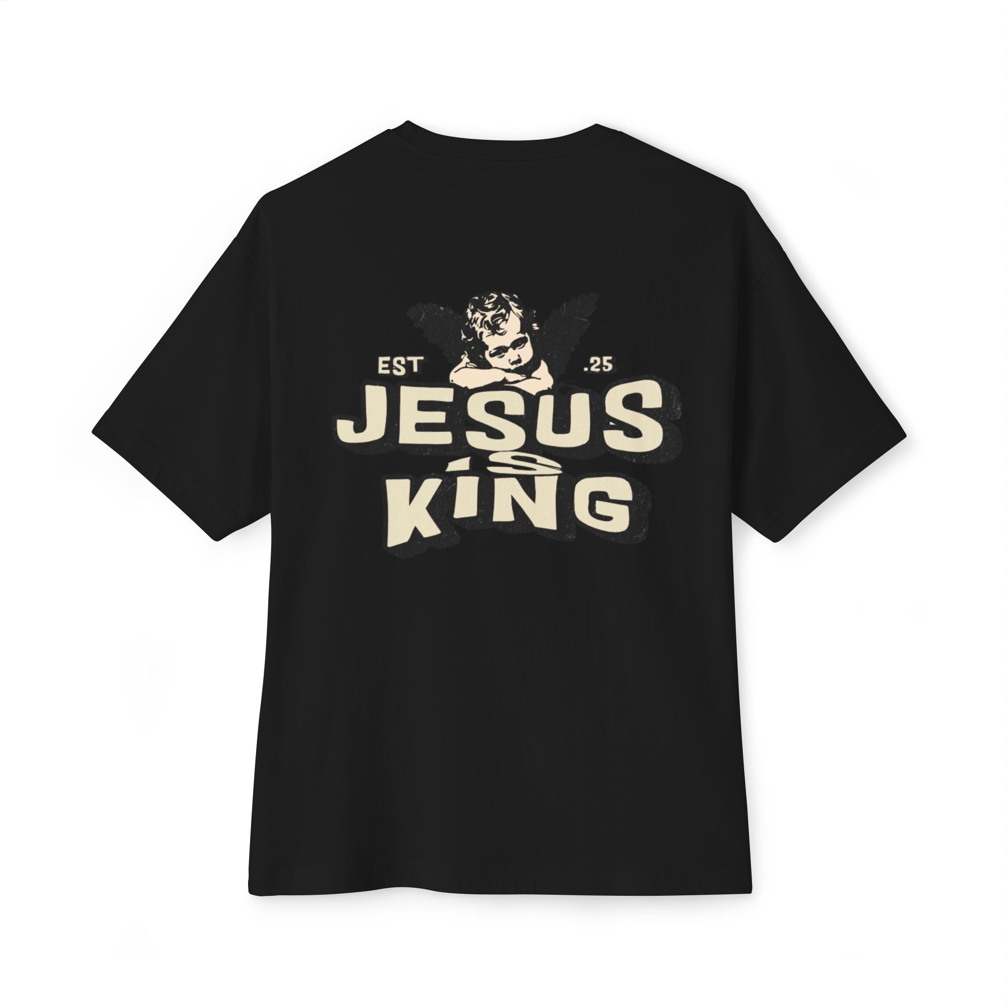 Jesus King Unisex Oversized Tee - Casual Outing, Spiritual Gift, Sunday Service, Inspirational Fashion, Trendy Lifestyle