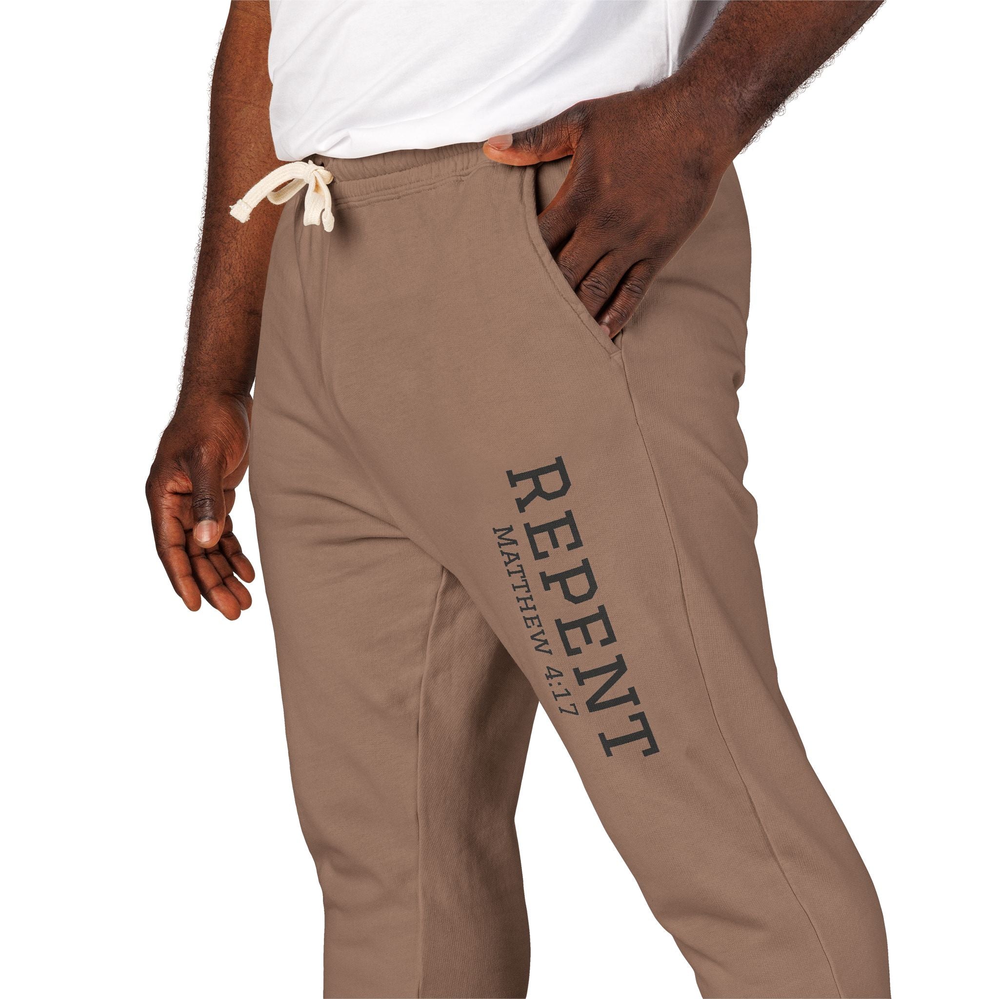Repent Comfortable Garment-Dyed Fleece Sweatpants Unisex