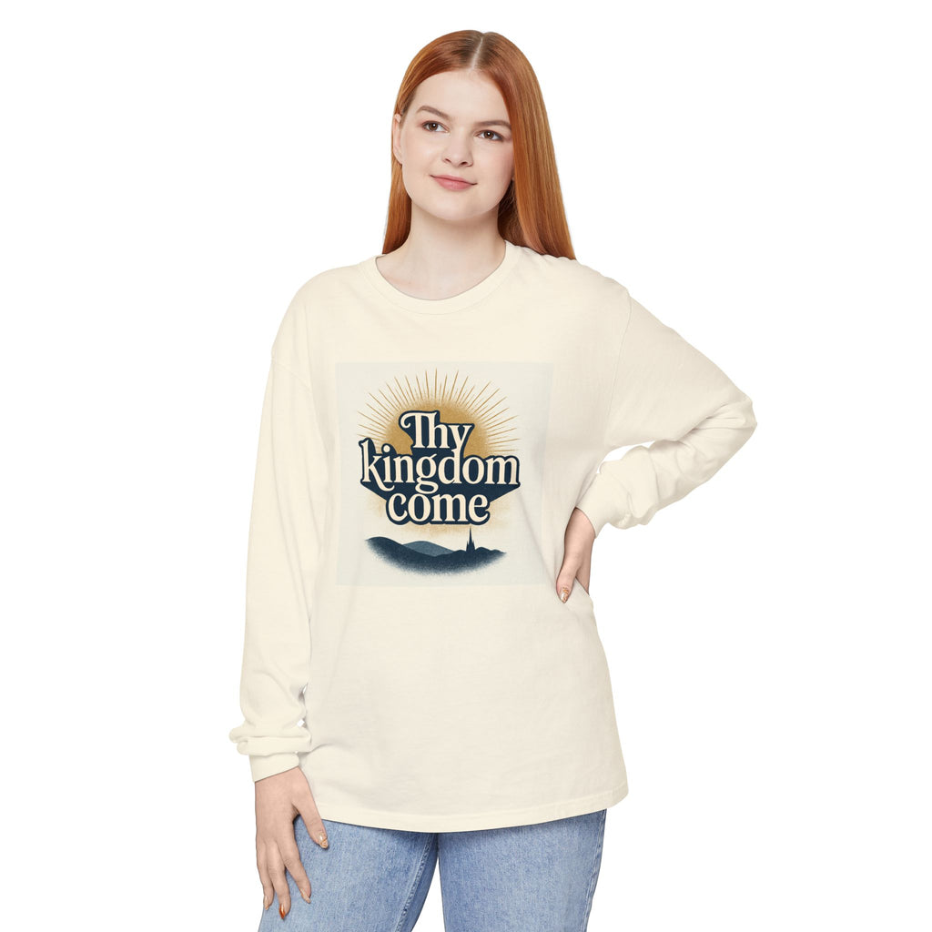 Send Me Garment-Dyed Long Sleeve Shirt - Here Am I! Send Me! Tee